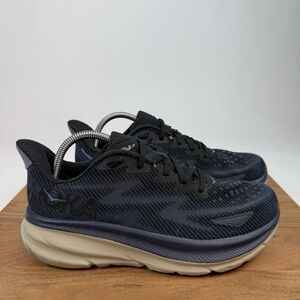 Mens Hoka One One Clifton 9 Navy Blue Mesh Athletic Running Sneakers Size 9 D